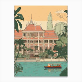 Bangkok Thailand Travel Illustration 3 Canvas Print