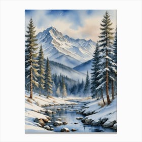 Winter In The Mountains Canvas Print