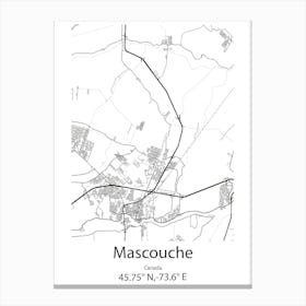 Mascouche,Canada Minimalist Map Canvas Print