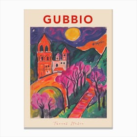 Gubbio Italia Travel Poster Canvas Print