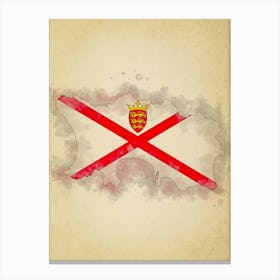 Jersey Flag Vintage Canvas Print