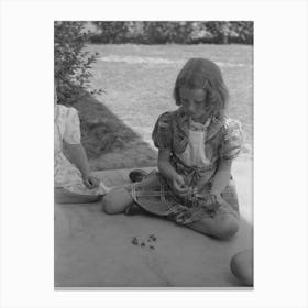 Untitled Photo, Possibly Related To Little Girl Playing Jacks At The Casa Grande Valley Farms, Pinal County, Arizona Canvas Print