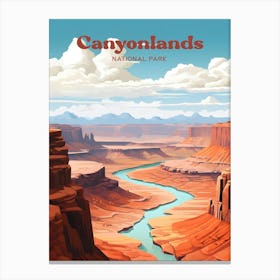 Canyonlands National Park Utah Mountain Travel Art Illustration Canvas Print