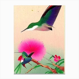 Hummingbird Japanese 3, Ukiyo E Style Canvas Print
