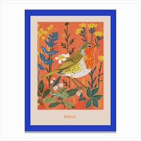 Spring Birds Poster Robin 2 Canvas Print