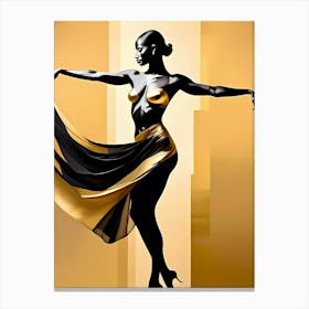 Dancer In Gold And Black Canvas Print