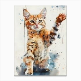 Watercolor Of A Kitten Canvas Print