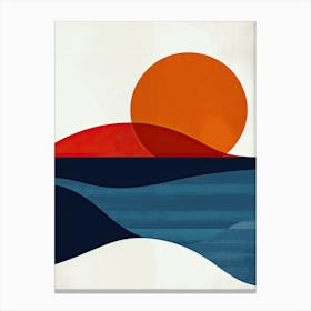 Sunset At The Beach, Scandinavian Simplicity 6 Canvas Print