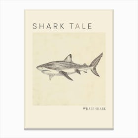Whale Shark Vintage Illustration 3 Poster Canvas Print