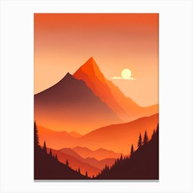 Misty Mountains Vertical Composition In Orange Tone 134 Canvas Print