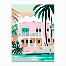 Ambergris Caye Belize Muted Pastel Tropical Destination Canvas Print