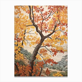 White Poplar 2 Vintage Autumn Tree Print  Canvas Print