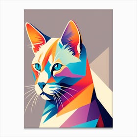 Abstract Cat, colorful cat, digital art, cat art, cat portrait, cat in colors, Canvas Print