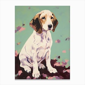 A Basset Hound Dog Painting, Impressionist 4 Canvas Print