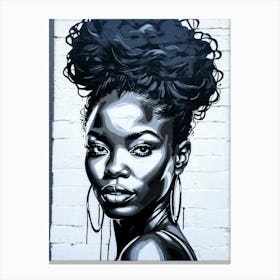 Graffiti Mural Of Beautiful Black Woman 217 Canvas Print