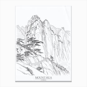 Mount Hua China Color Line Drawing 6 Poster Canvas Print