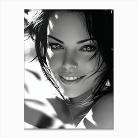 Black And White Portrait Canvas Print