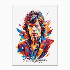 Mick Jagger 03 Portrait Music Icon Style WPAP Pop Art Canvas Print