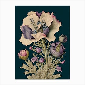Eustoma 3 Floral Botanical Vintage Poster Flower Canvas Print