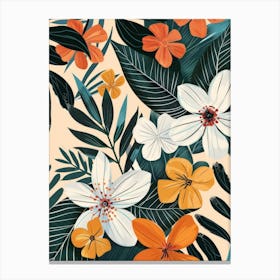 Tropical Floral Pattern 1 Canvas Print