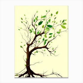 TREE & LEAVES VECTOR ART Canvas Print