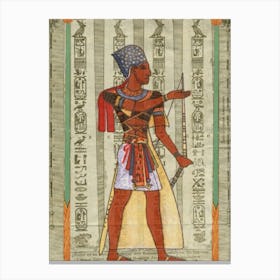 Egyptian Pharaoh Man Royal Retro Vintage Canvas Print