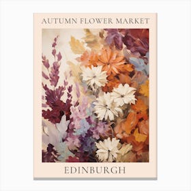 Autumn Flower Market Poster Edinburgh Canvas Print