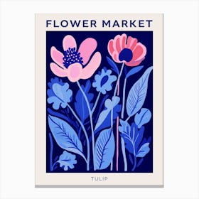 Blue Flower Market Poster Tulip 2 Canvas Print