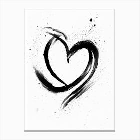 Infinity Heart Symbol Black And White Painting Canvas Print