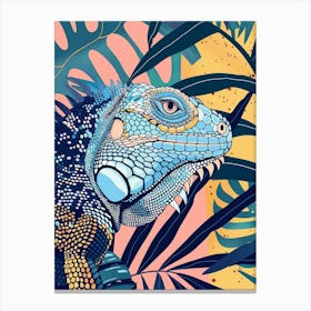 Blue Iguana Modern Illustration 4 Canvas Print