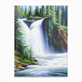 Sunwapta Falls, Canada Peaceful Oil Art  (1) Canvas Print