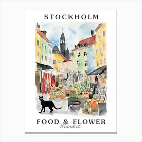 Food Market With Cats In Stockholm 1 Poster Canvas Print