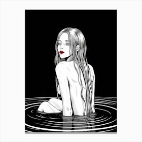 Girl In Water Canvas Print