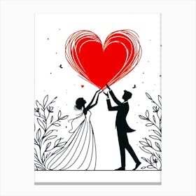 Creative Love And Relationship Illustration 111 Canvas Print