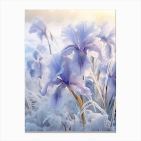 Frosty Botanical Iris 1 Canvas Print