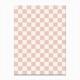 Pale Beige Checkerboard Canvas Print