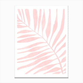 Pastel Pink Palm Leaf Canvas Print