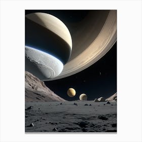 Saturn's Moons 2 Canvas Print