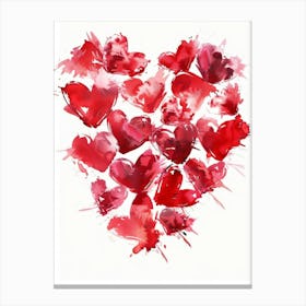 Red Hearts Canvas Print
