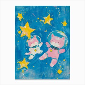Pink Cat In Space Canvas Print