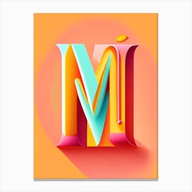 M, Letter, Alphabet Pop Art Matisse Canvas Print