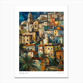 Amalfi Coast, Salerno Italy Monet Style 3 Canvas Print