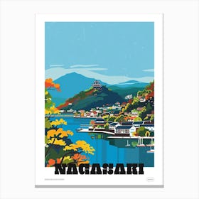 Nagasaki Japan 1 Colourful Travel Poster Canvas Print