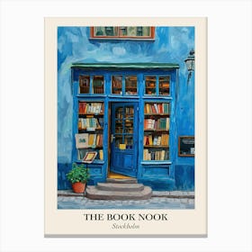 Stockholm Book Nook Bookshop 2 Poster Canvas Print