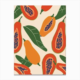 Papaya Pattern Illustration Canvas Print