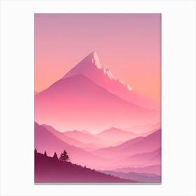 Misty Mountains Vertical Background In Pink Tone 82 Canvas Print