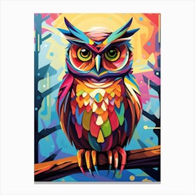 Owl Abstract Pop Art 3 Canvas Print