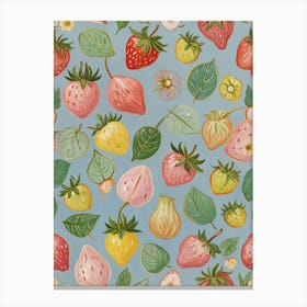 Pastel Strawberry Pattern Canvas Print