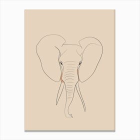 Elephant - Boho, Line Art 13 Canvas Print