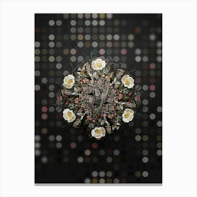 Vintage Meadow Squill Floral Wreath on Dot Bokeh Pattern n.0731 Canvas Print